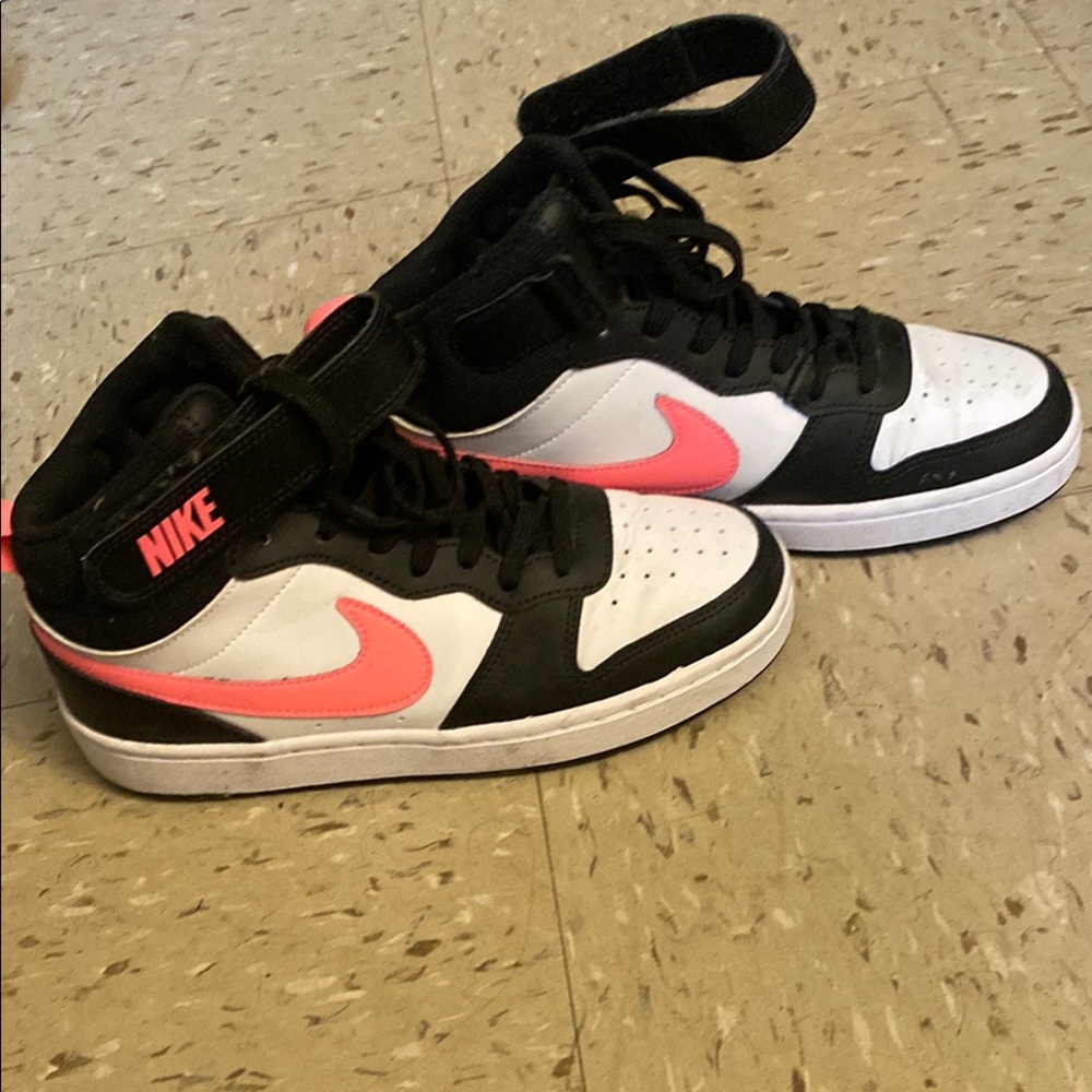 Nike Black and Pink High-Tops